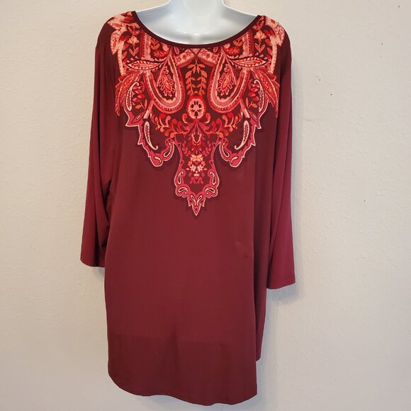 JM Collection Women's Long Knit Top Scoop Neck 3/4 Sleeve Size XXL. - Picture 5 of 11